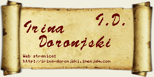 Irina Doronjski vizit kartica